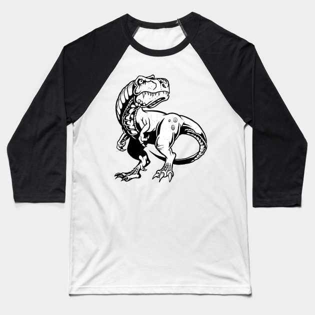 Tyrannosaurus Rex Baseball T-Shirt by AfrAsian-Mafia